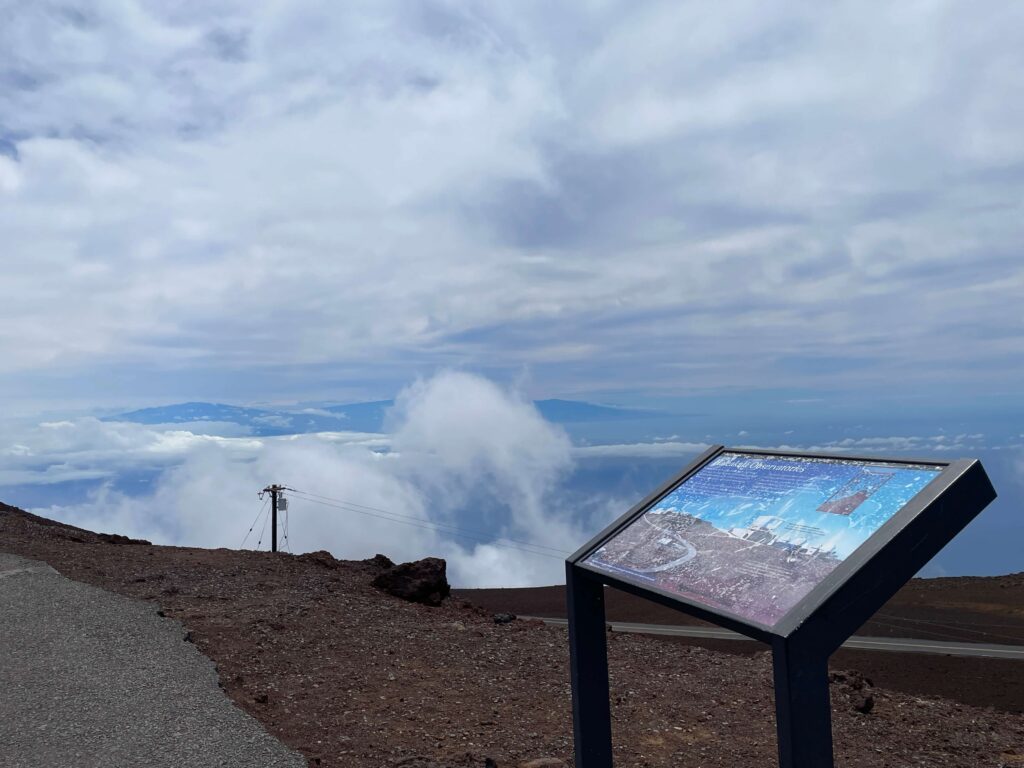 Above the clouds at the summit of Haleakala National Park in Maui, Hawaii