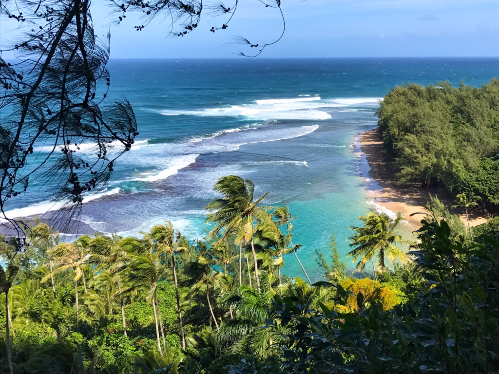 View from above Kee Beach
