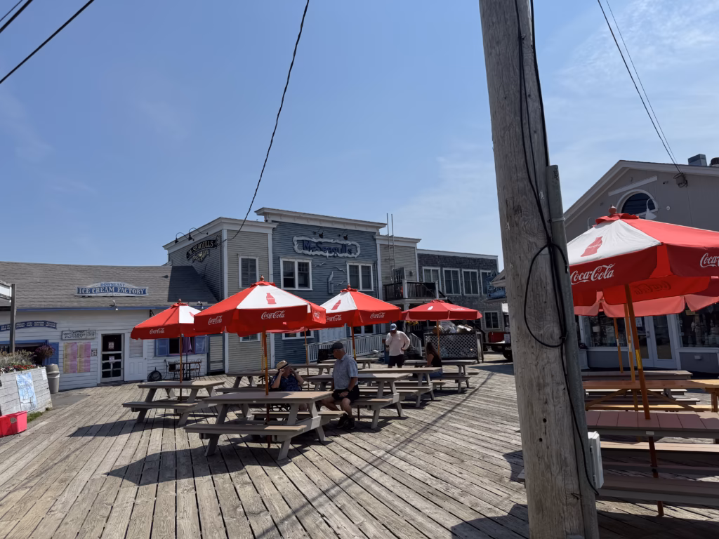 Downeast Ice Cream Factory and picnic tables