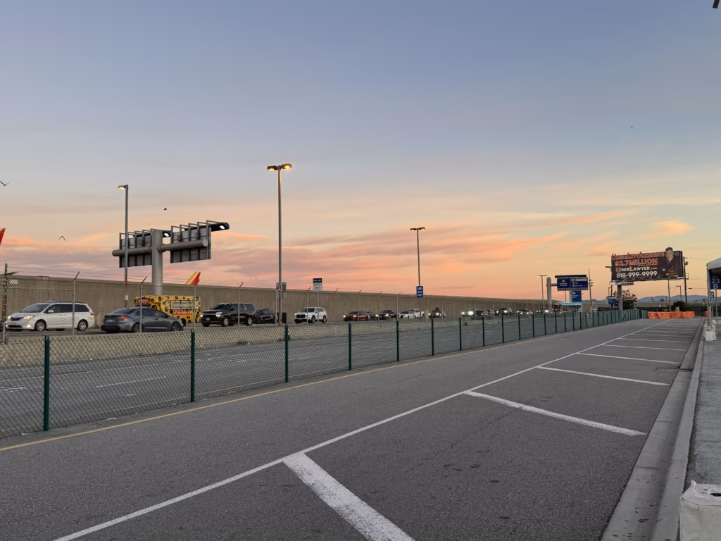 Rideshare pickup zone at LAX Airport