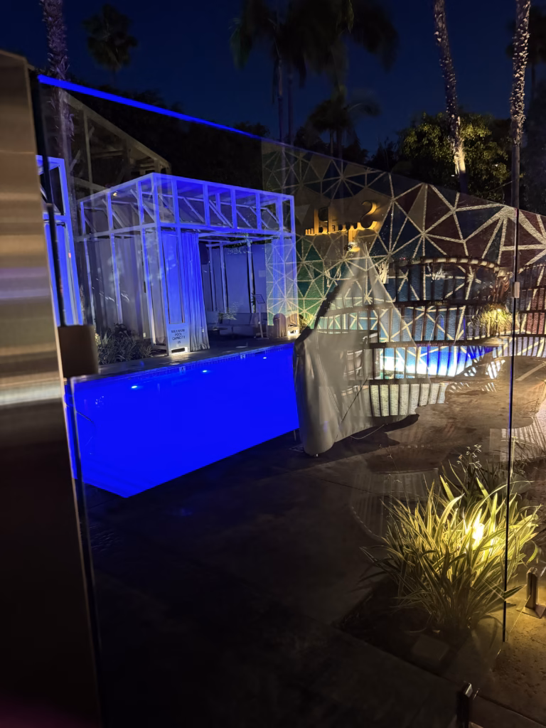 Viceroy Santa Monica pool area at night